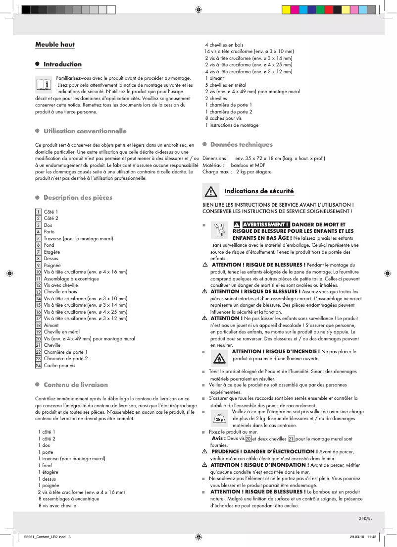 Page 1 de la notice Manuel utilisateur Miomare IAN 64656