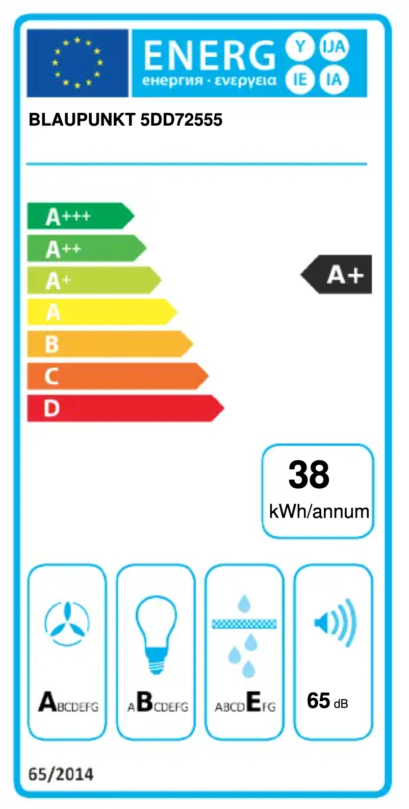 Page n°1 - Label énergétique Blaupunkt 5DD72555