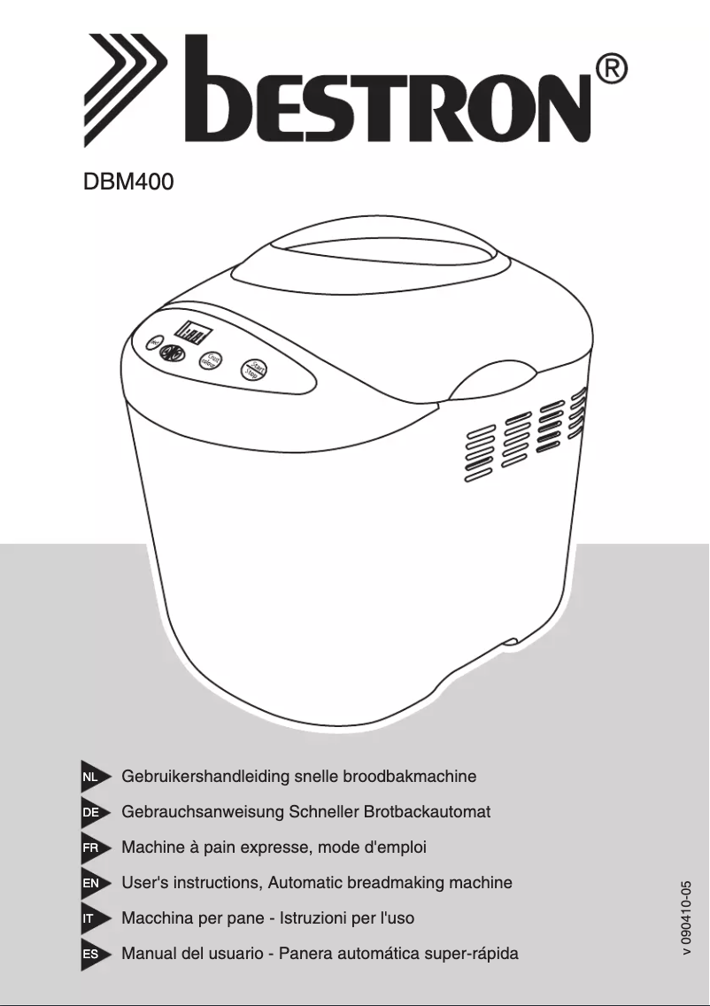 Page 1 de la notice Manuel utilisateur Bestron DBM400