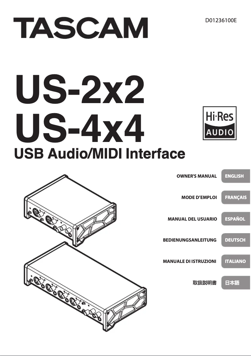 Page n°1 - Manuel utilisateur Tascam US-4x4