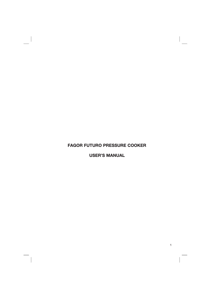 Page 1 de la notice Manuel utilisateur Fagor Futuro