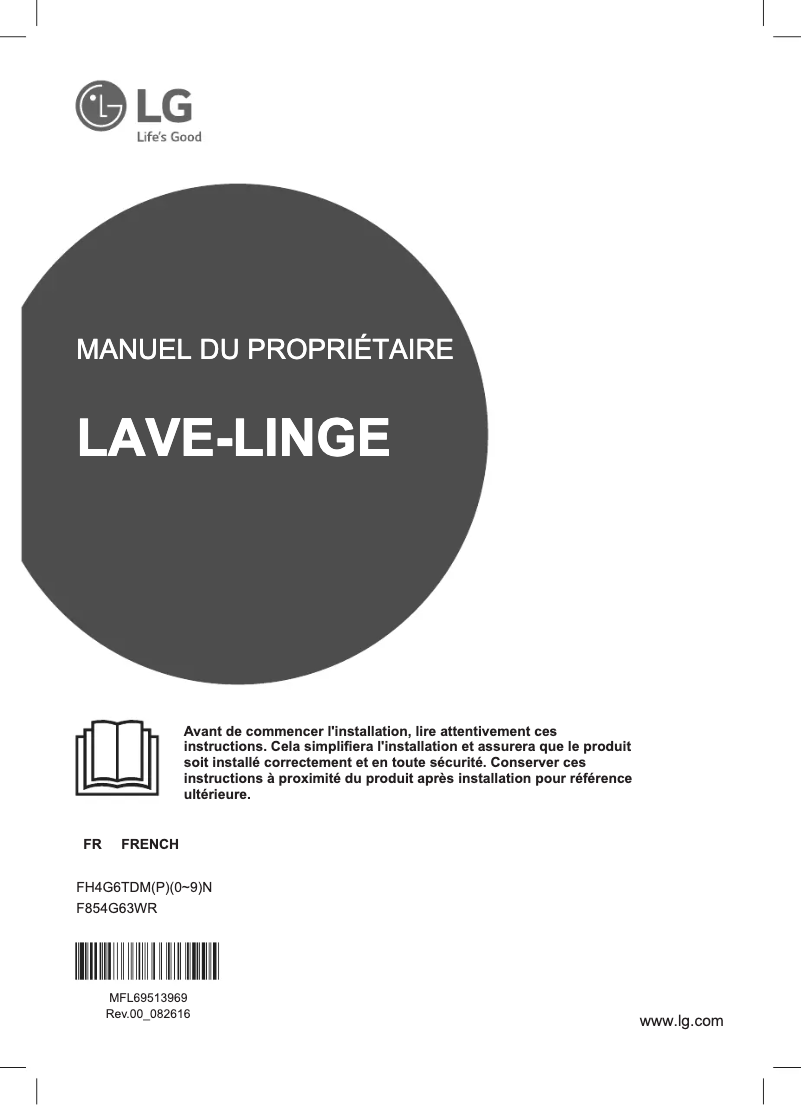 Page n°1 - Manuel utilisateur LG F854G63WR