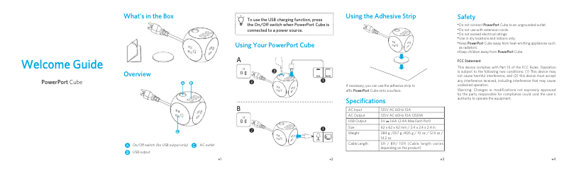 Imagen de la primera página del manual del dispositivo PowerPort Cube
