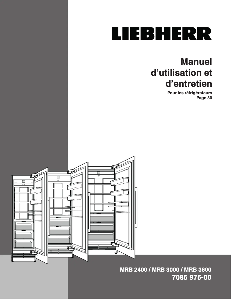 Page 1 de la notice Manuel utilisateur Liebherr EKB 9271 BioFresh