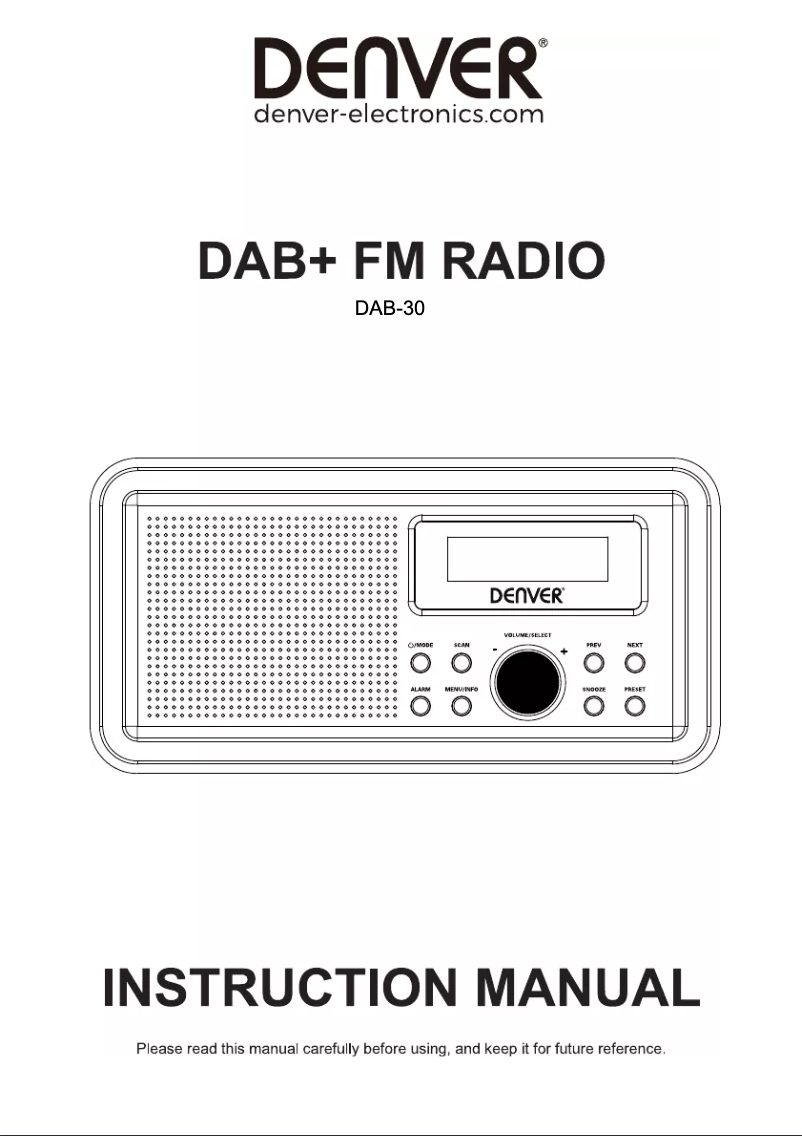 Page 1 de la notice Manuel utilisateur Denver DAB-30