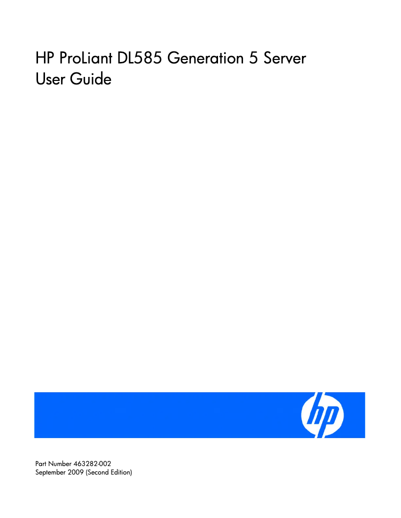 Página 1 del manual Manual de usuario HP ProLiant DL585 G5