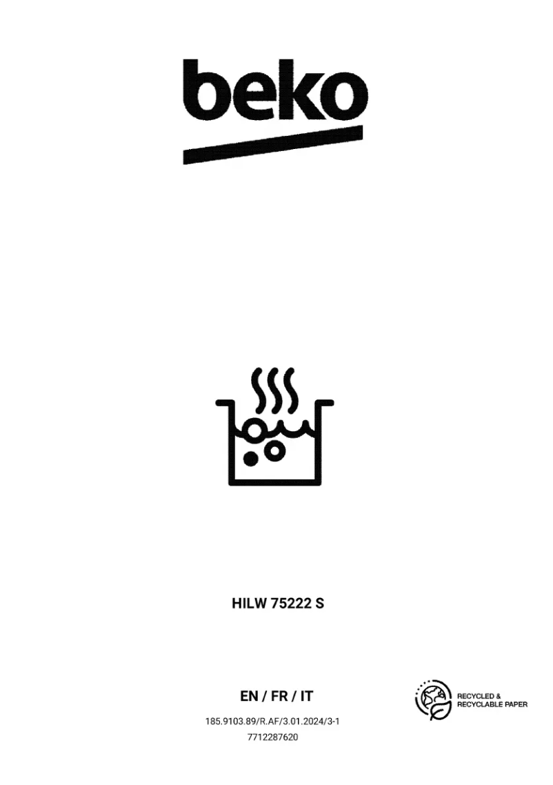 Page 1 de la notice Manuel utilisateur Beko HILW 75222 S