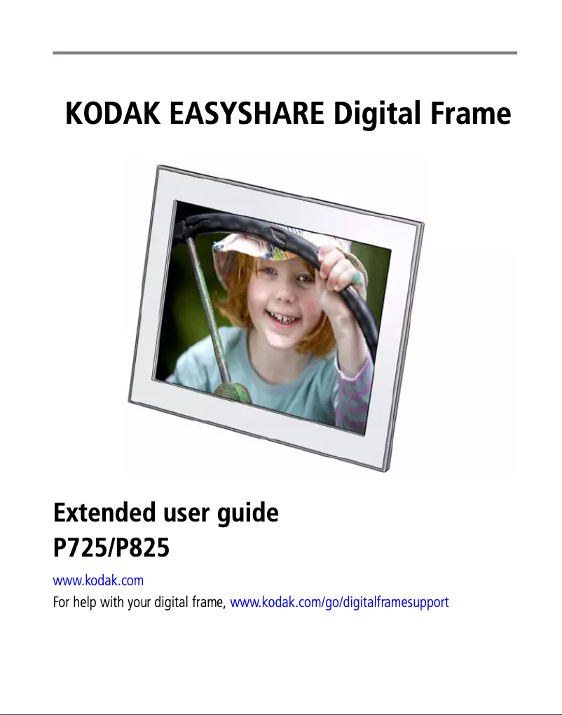 Page n°1 - Manuel utilisateur Kodak EasyShare P825