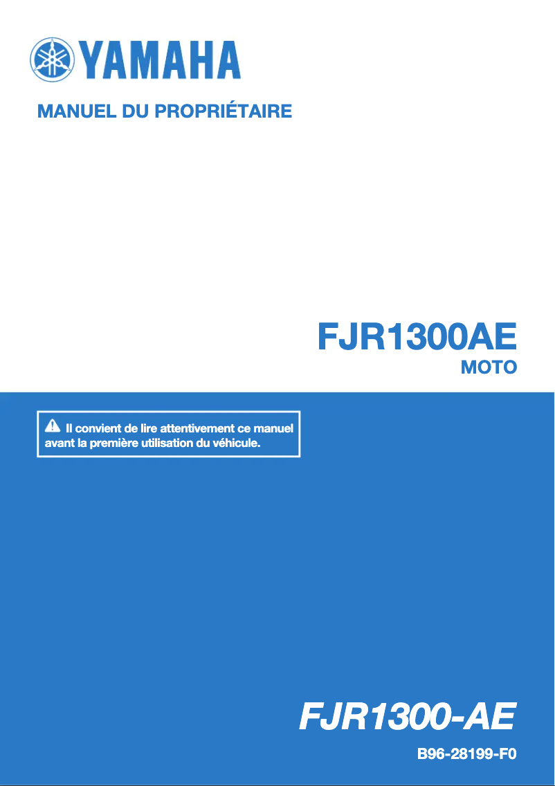 Page 1 de la notice Manuel utilisateur Yamaha FJR1300AE (2016)
