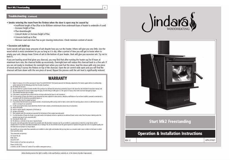 Image de la première page du manuel de l'appareil Sturt