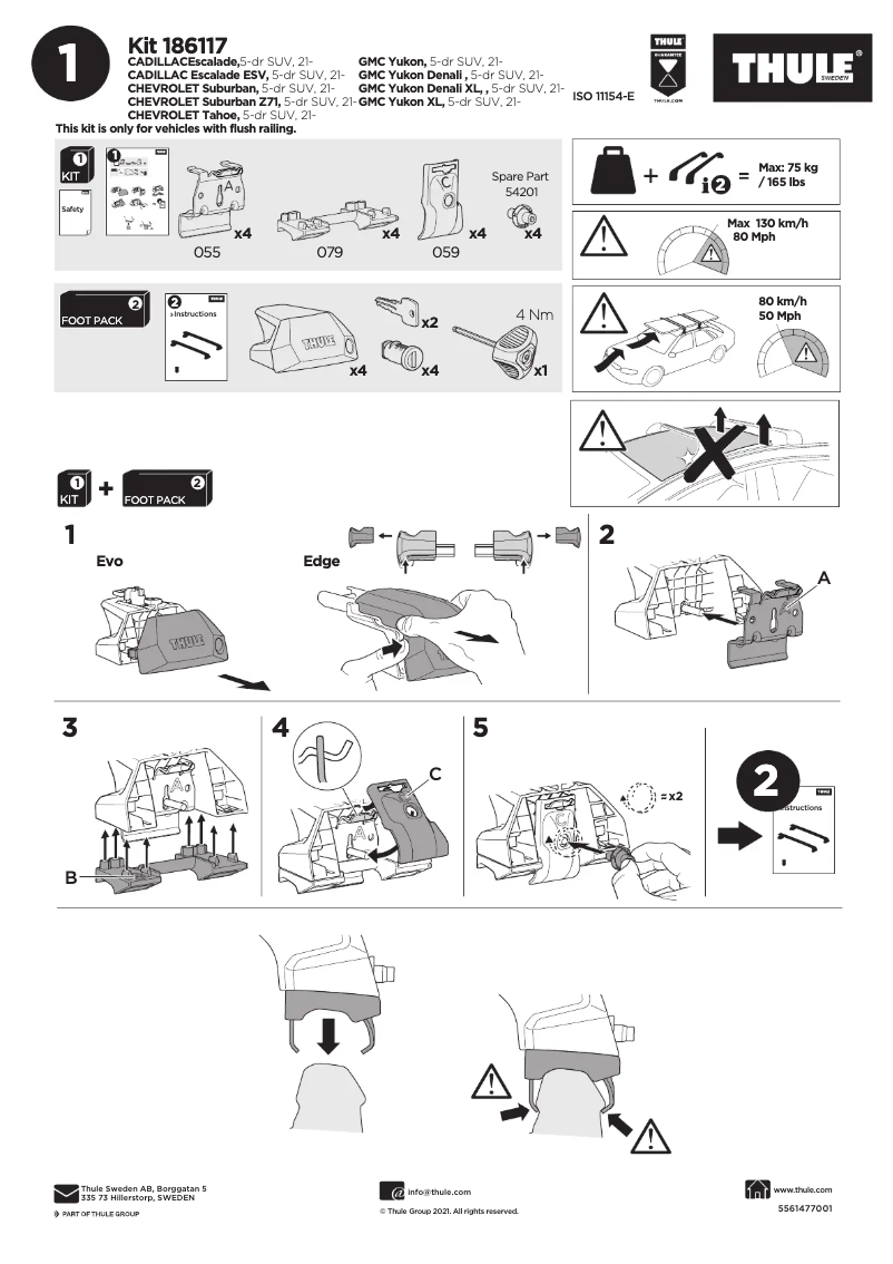 Page n°1 - Manuel utilisateur Thule Kit 186117