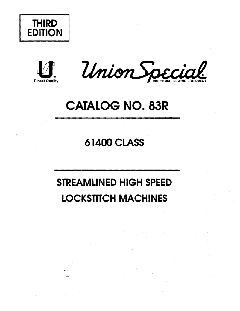 Page 1 de la notice Manuel utilisateur Union Special 61400G
