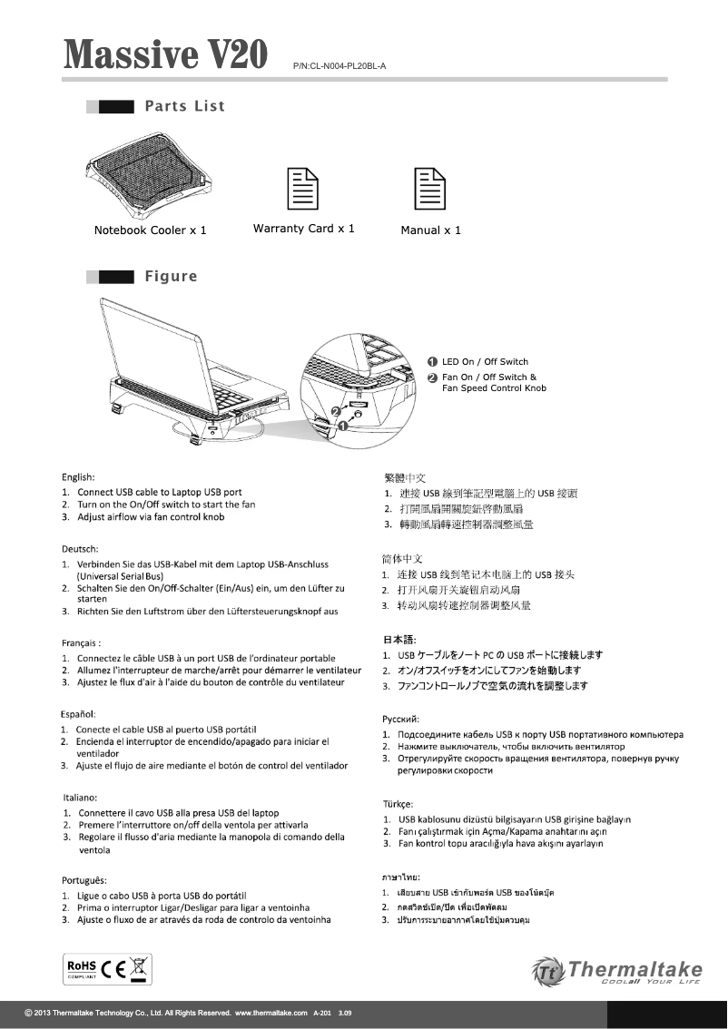 Image de la première page du manuel de l'appareil Massive V20