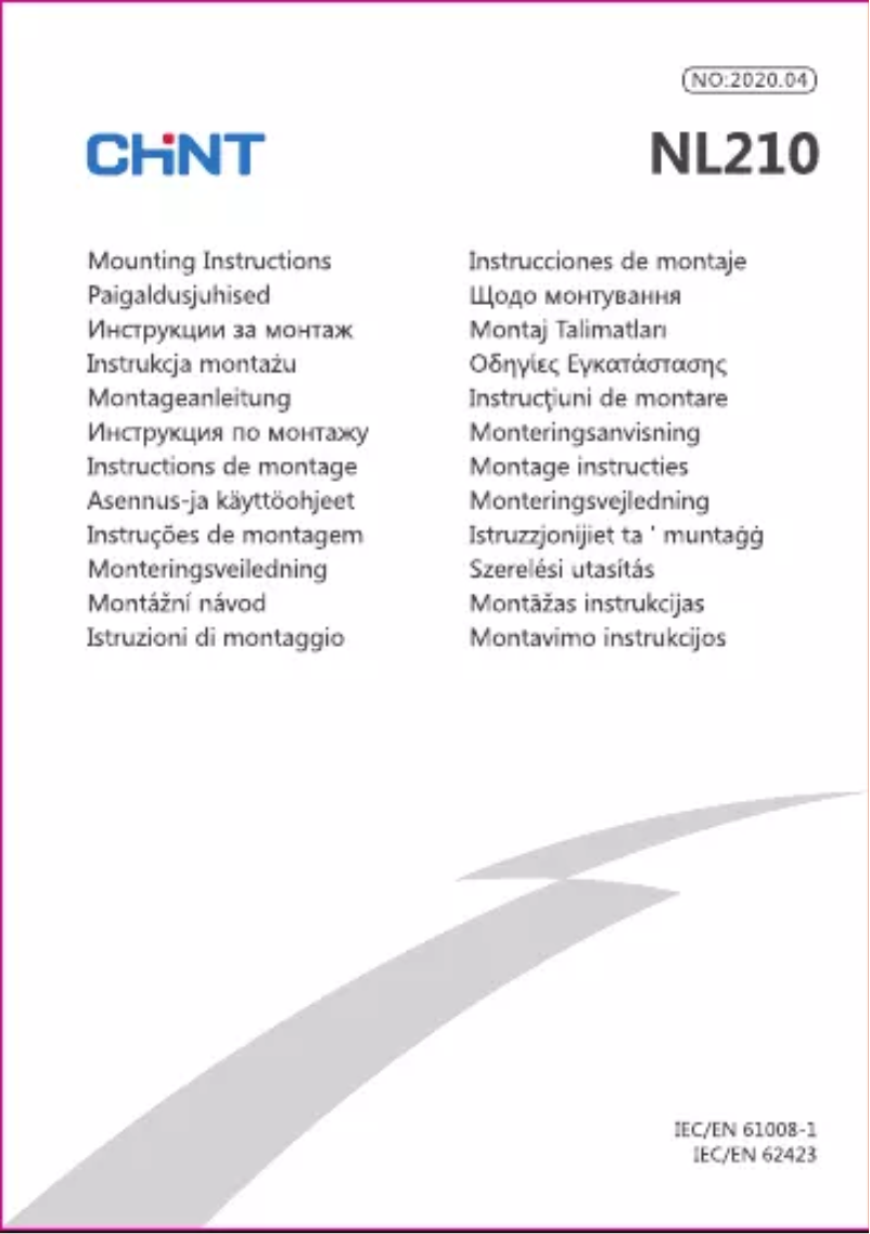 Image de la première page du manuel de l'appareil NL210