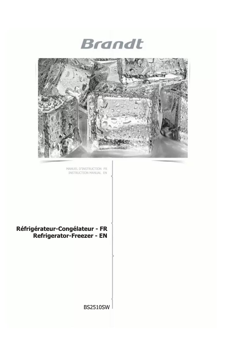 Image de la première page du manuel de l'appareil BS2510SW