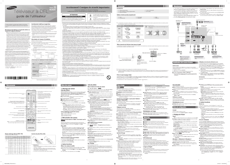 Page n°1 - Manuel utilisateur Samsung UN28H4000AF