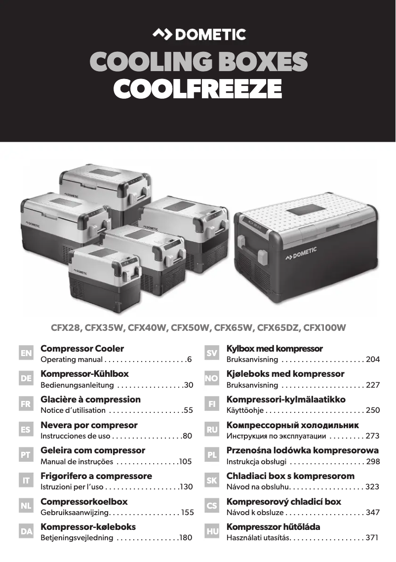 Imagen de la primera página del manual del dispositivo CoolFreeze CFX 40 W
