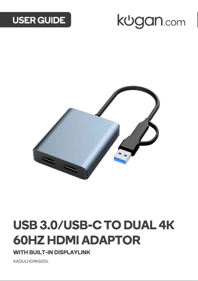 Page 1 de la notice Manuel utilisateur Kogan KADULHD4K60DL