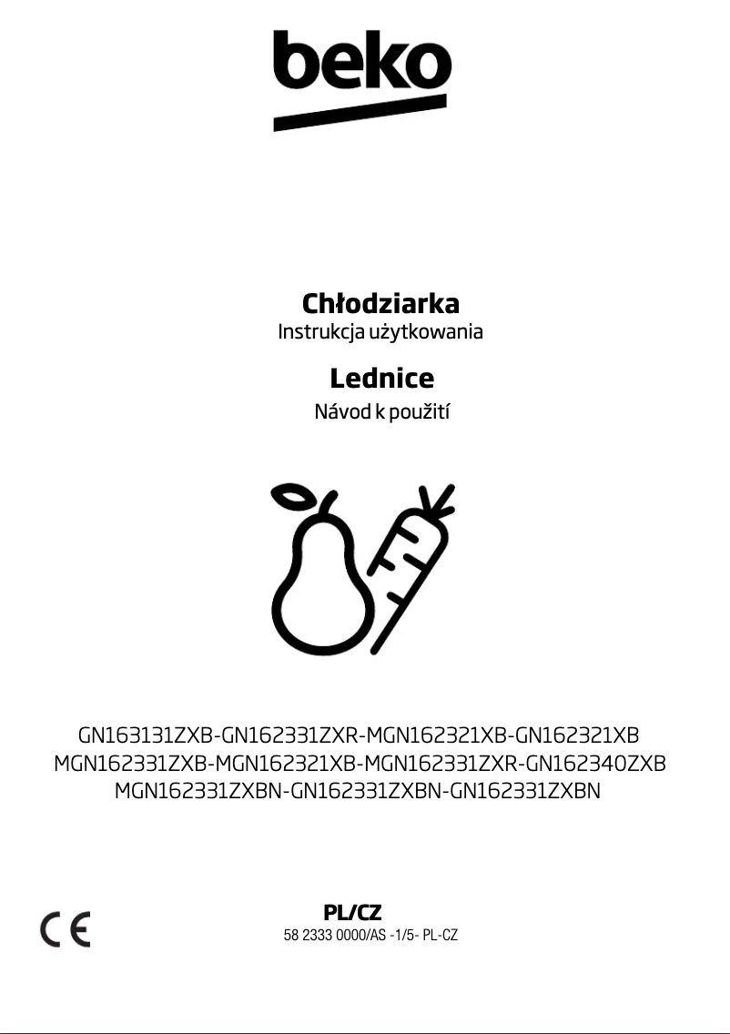 Page n°1 - Manuel utilisateur Beko GN162331ZXBN