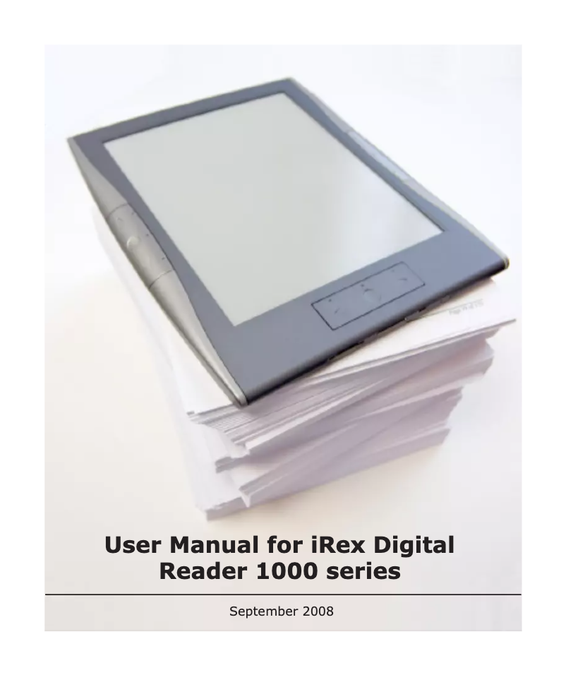 Image de la première page du manuel de l'appareil Digital Reader 1000