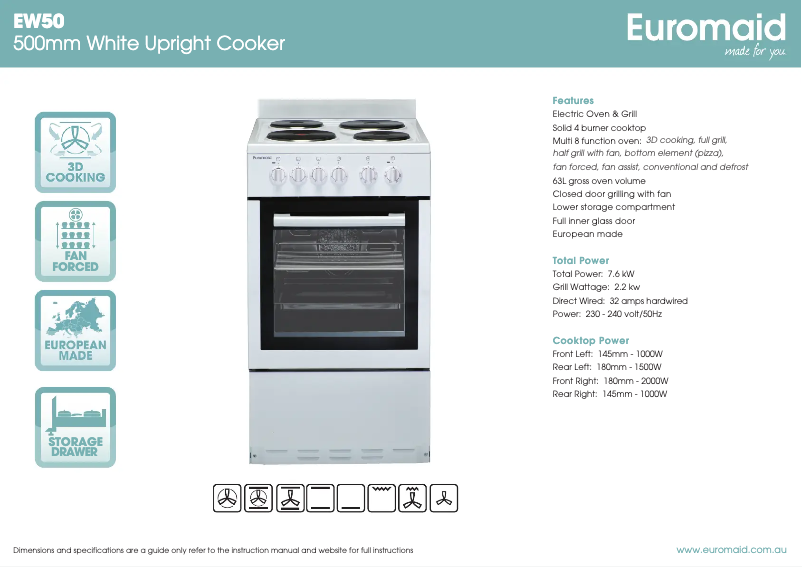 Image de la première page du manuel de l'appareil CW50