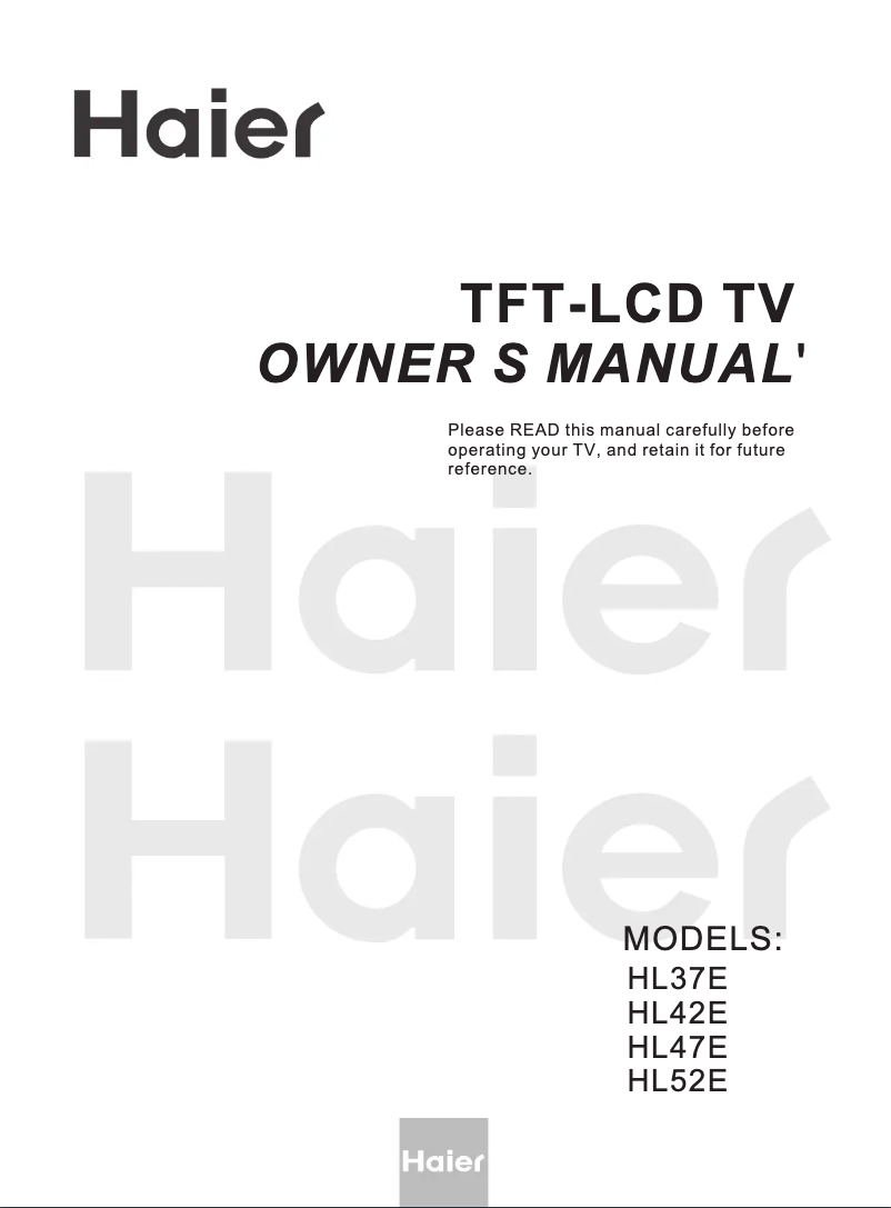 Page 1 de la notice Manuel utilisateur Haier HL52E