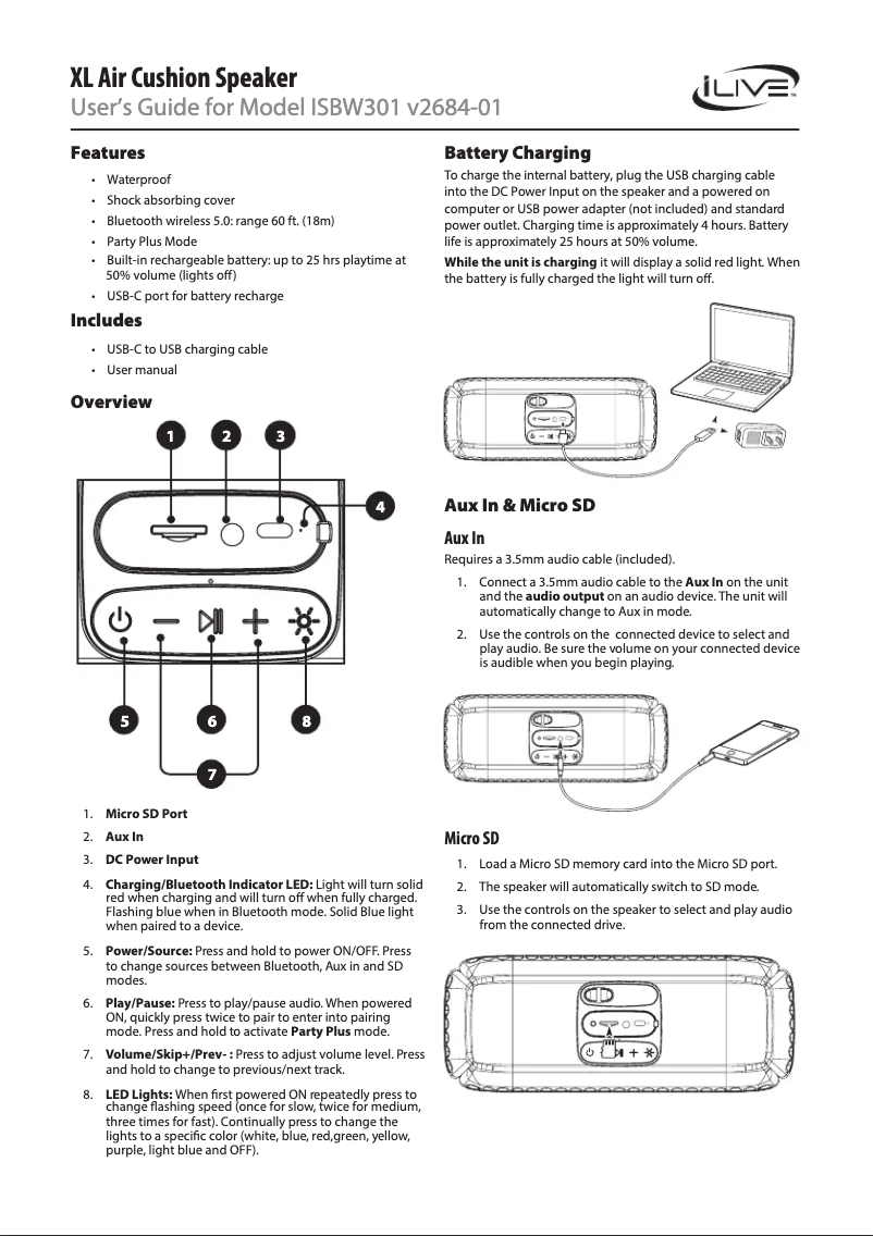 Page 1 de la notice Manuel utilisateur iLive ISBW301