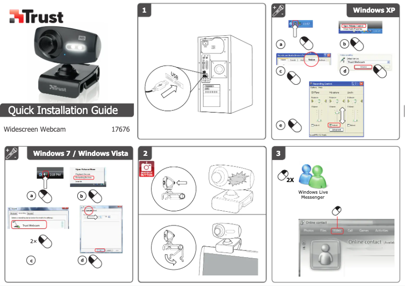 Page 1 de la notice Manuel utilisateur Trust 17676 eLight Full HD 1080p