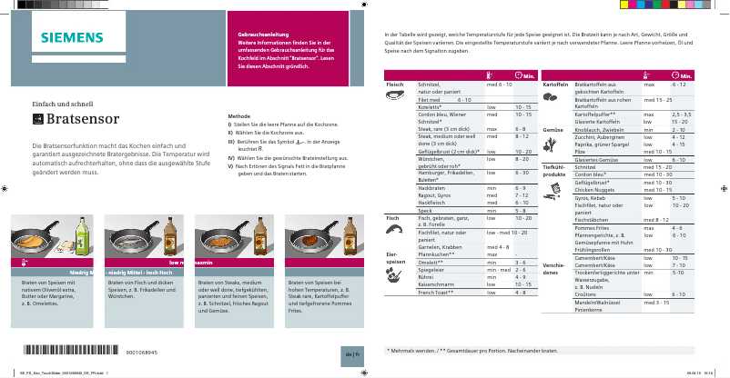 Page n°1 - Manuel utilisateur Siemens ED877FQ25E