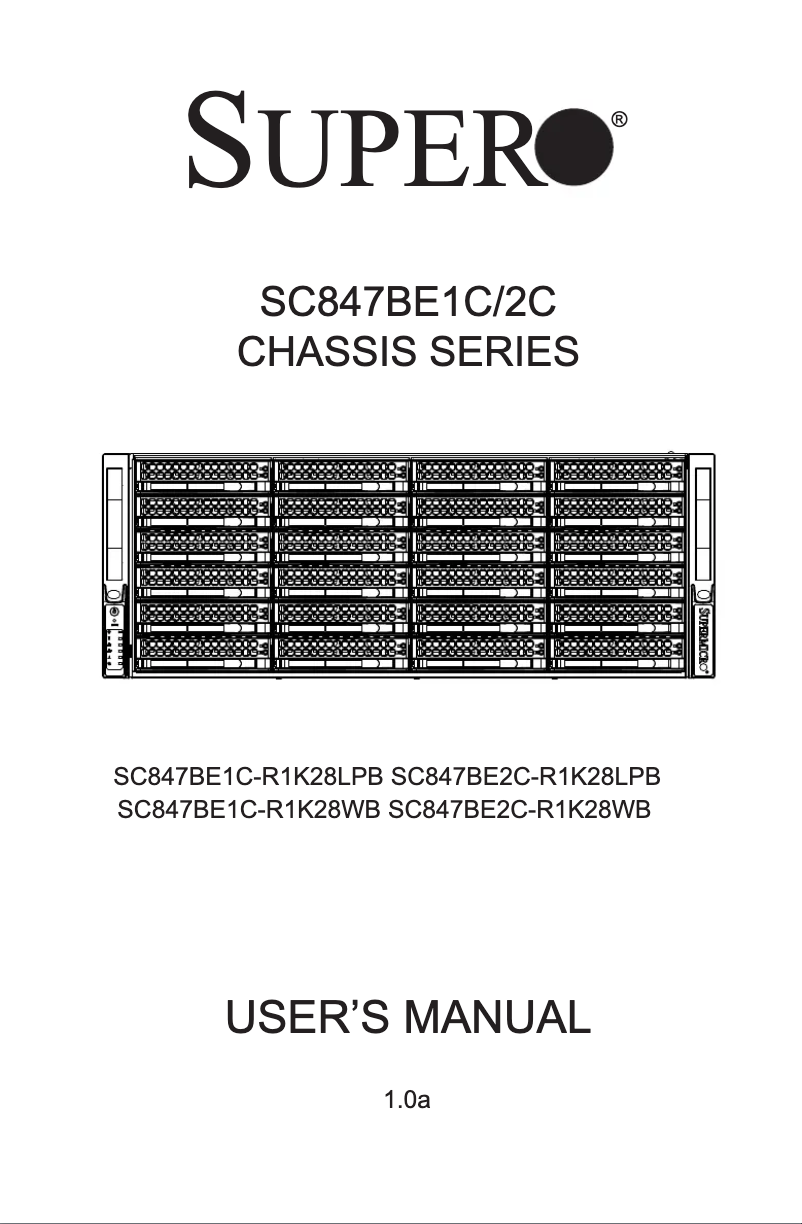 Image de la première page du manuel de l'appareil SuperChassis SC847BE1C-R1K28LPB