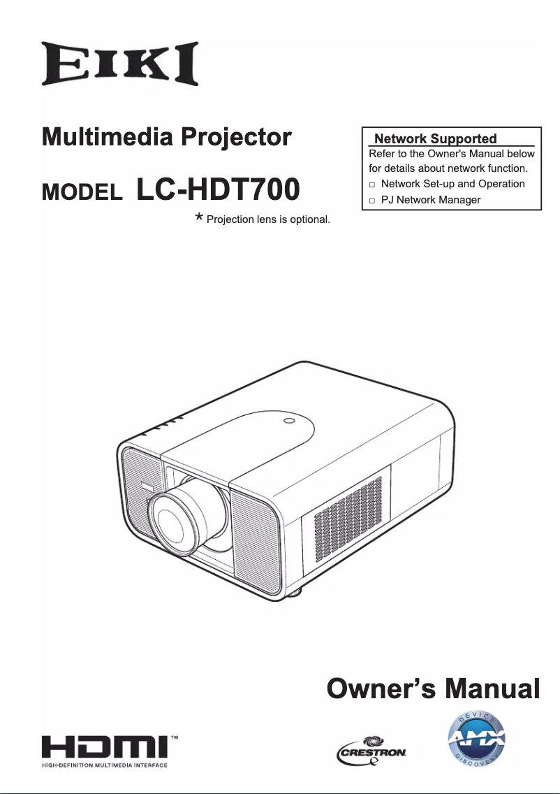 Page n°1 - Manuel utilisateur EIKI LC-HDT700