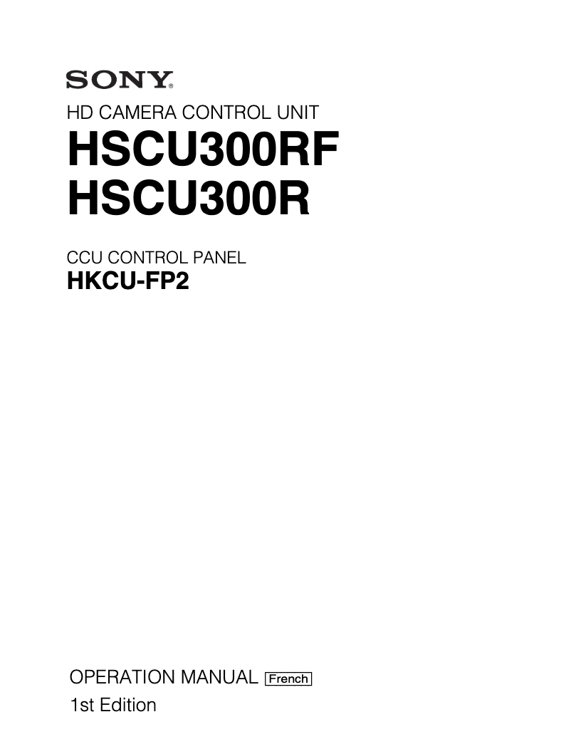 Image de la première page du manuel de l'appareil HSCU-300RF