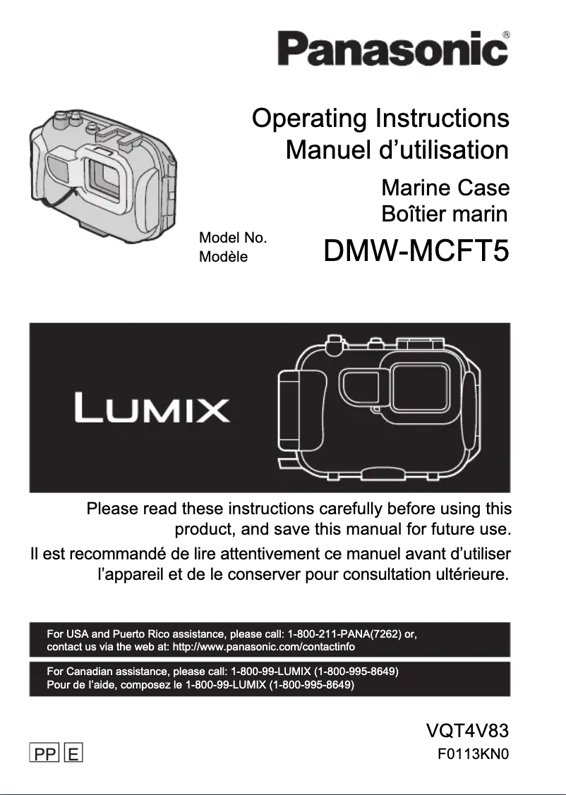 Page 1 de la notice Manuel utilisateur Panasonic Lumix DMW-MCFT5