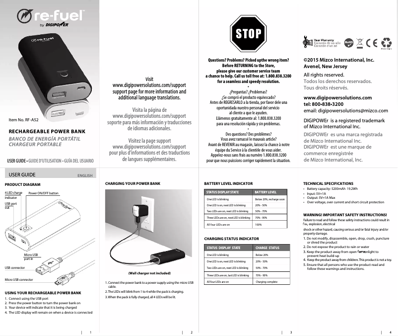 Page n°1 - Manuel utilisateur Mizco The Weekender
