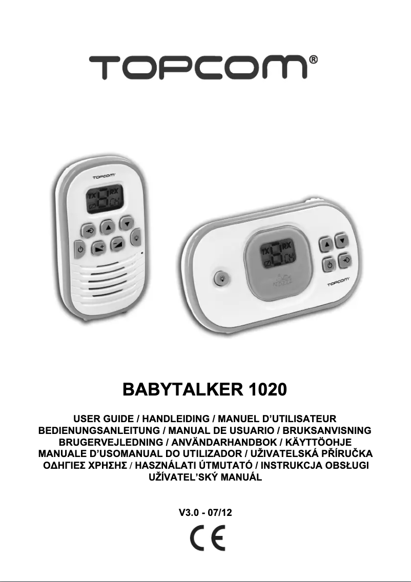 Page n°1 - Manuel utilisateur Topcom Babytalker 1020
