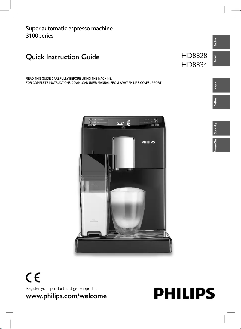 Image de la première page du manuel de l'appareil 3100 series HD8834