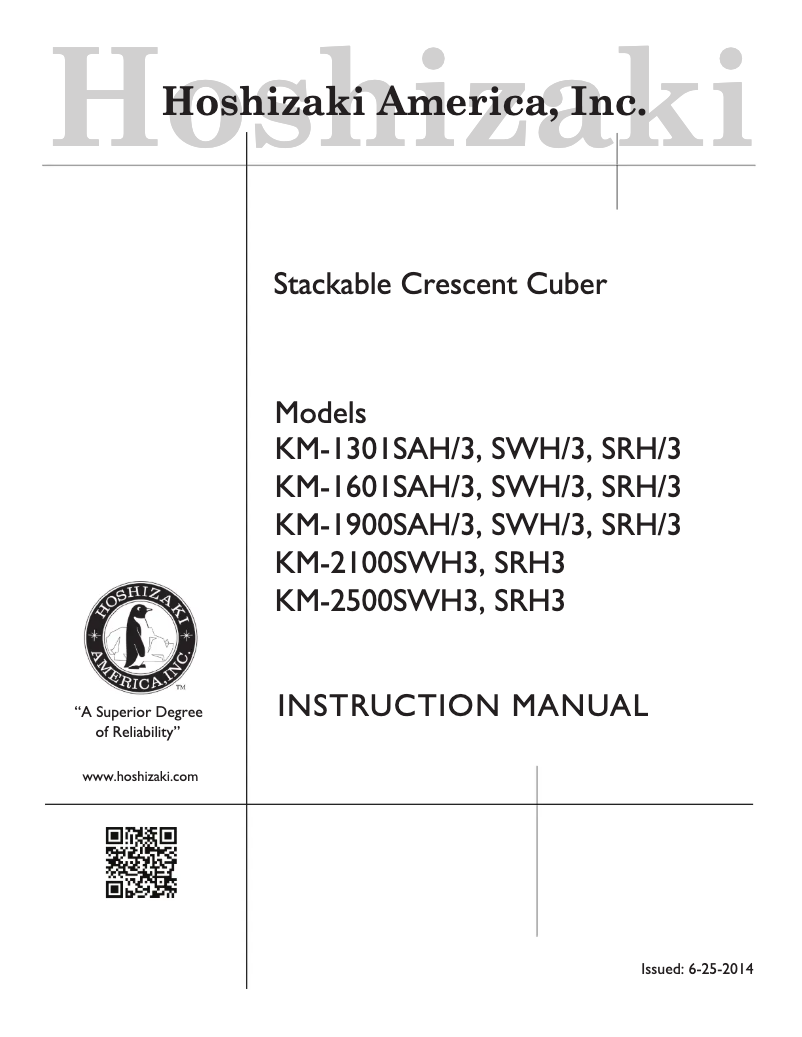 Página 1 del manual Manual de usuario Hoshizaki KM-1900SAH3