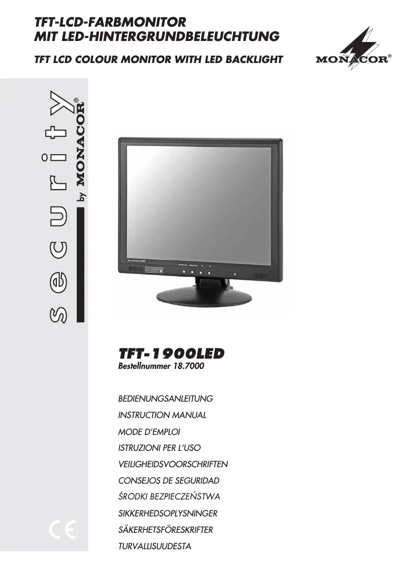 Page n°1 - Manuel utilisateur Monacor TFT-1900LED