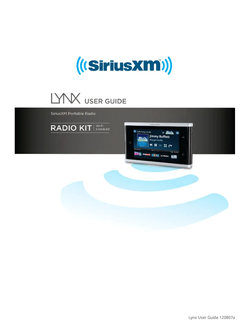 Page 1 de la notice Manuel utilisateur SiriusXM Lynx