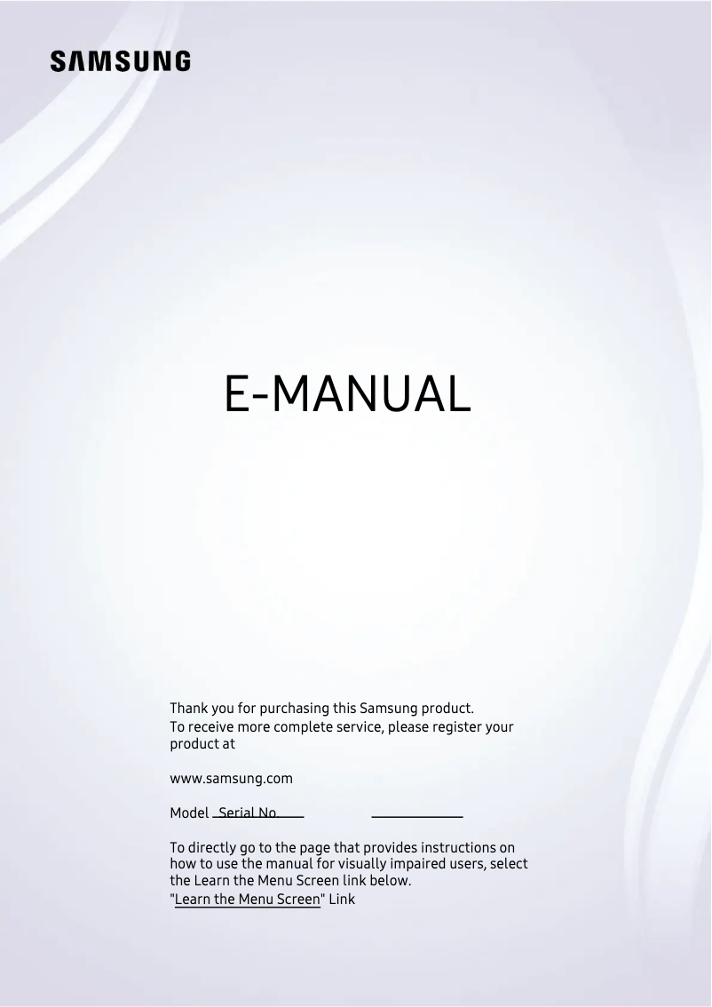 Image de la première page du manuel de l'appareil UN55AU8000FXZA