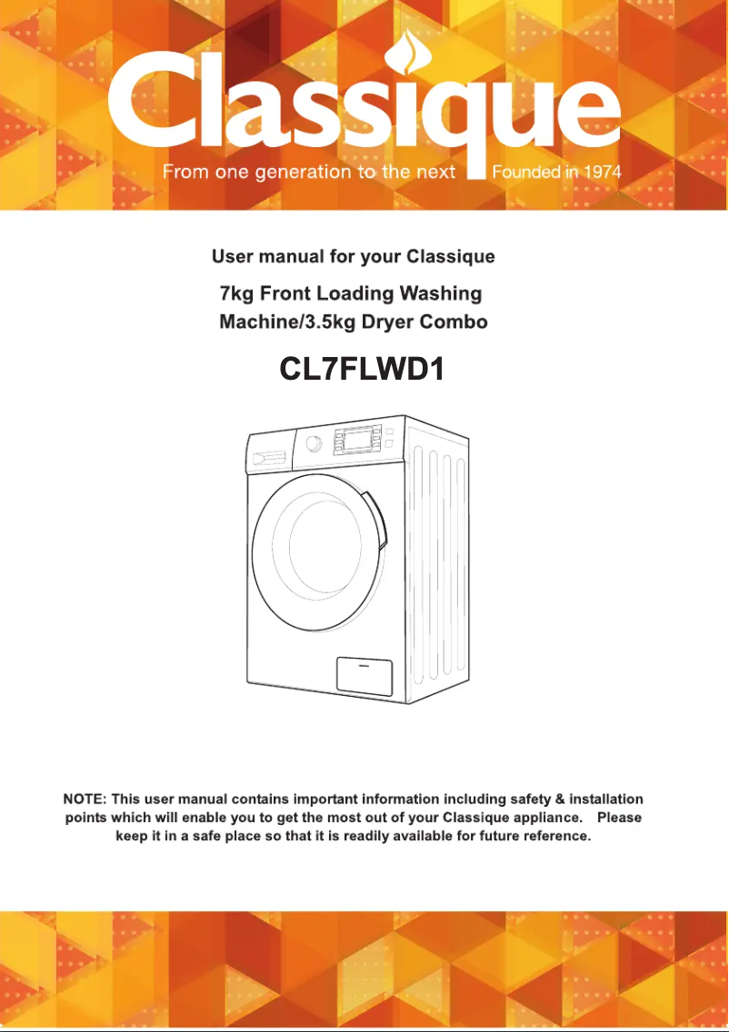 Page 1 de la notice Manuel utilisateur Classique CL7FLWD1