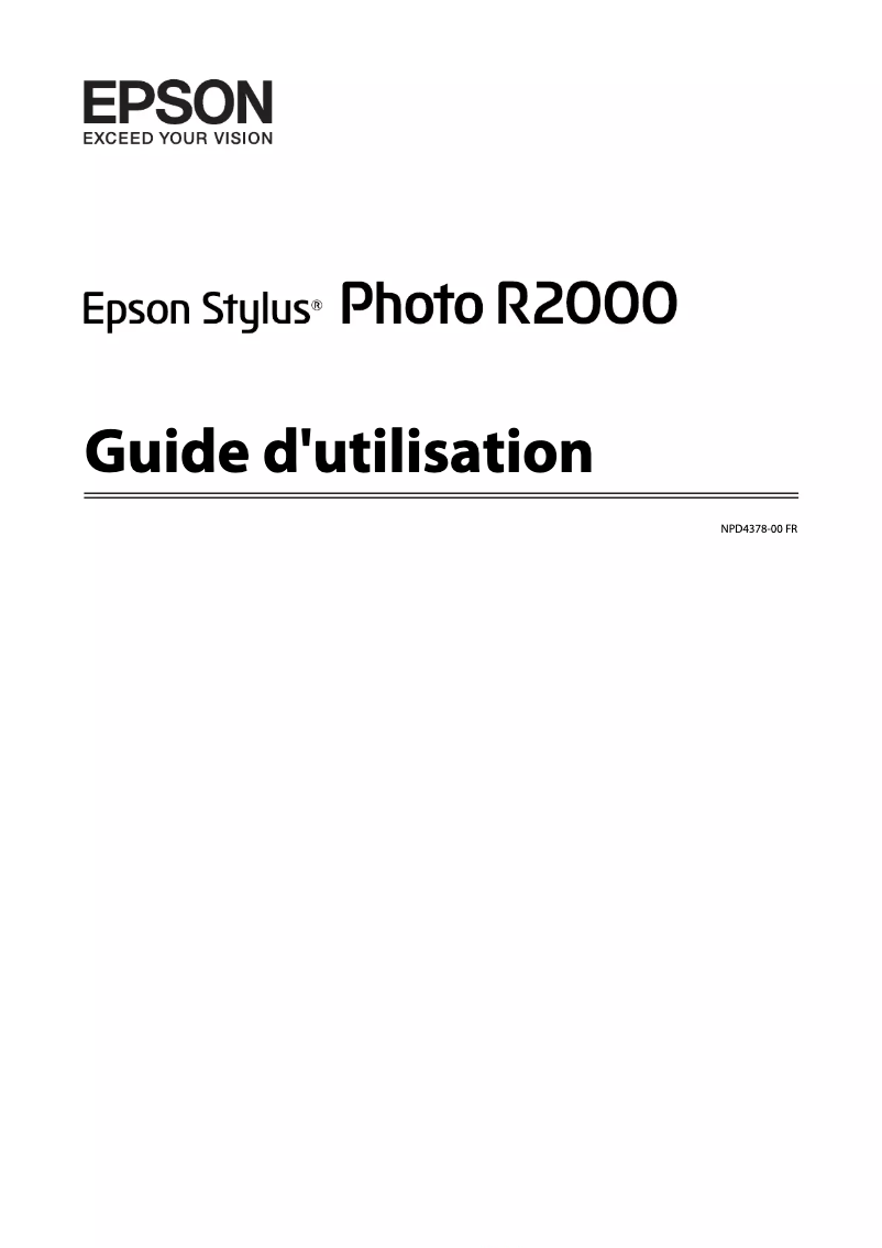 Page n°1 - Manuel utilisateur Epson Stylus Photo R2000