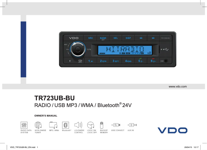 Image de la première page du manuel de l'appareil TR723UB-BU