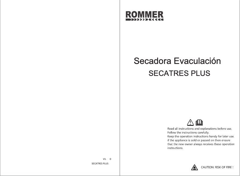Page 1 de la notice Manuel utilisateur Rommer SECATRES Plus