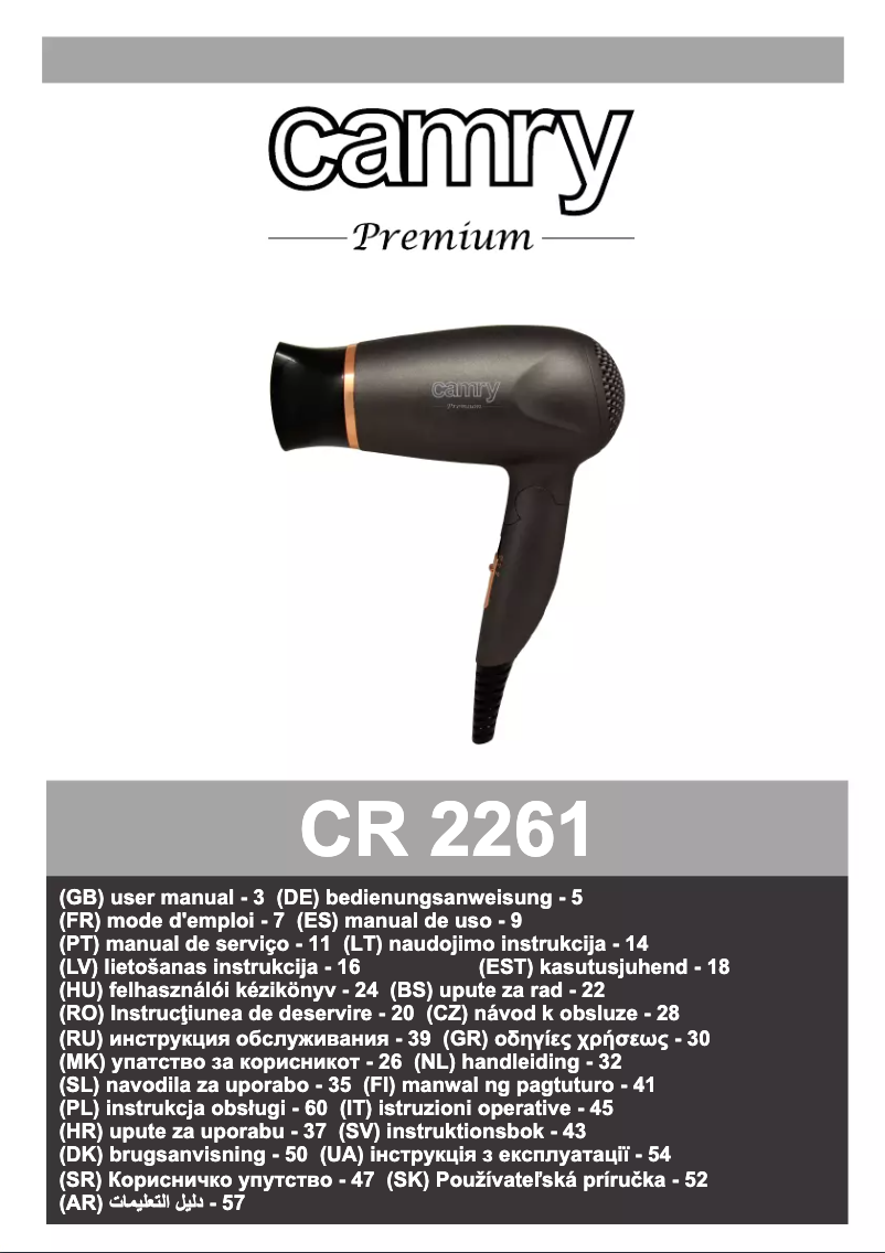 Página 1 del manual Manual de usuario Camry CR 2261