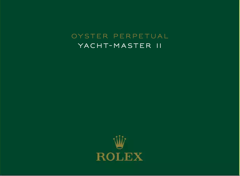 Page n°1 - Manuel utilisateur Rolex Yacht-Master
