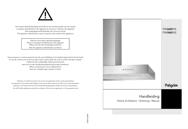 Page 1 de la notice Manuel utilisateur Pelgrim PSK960