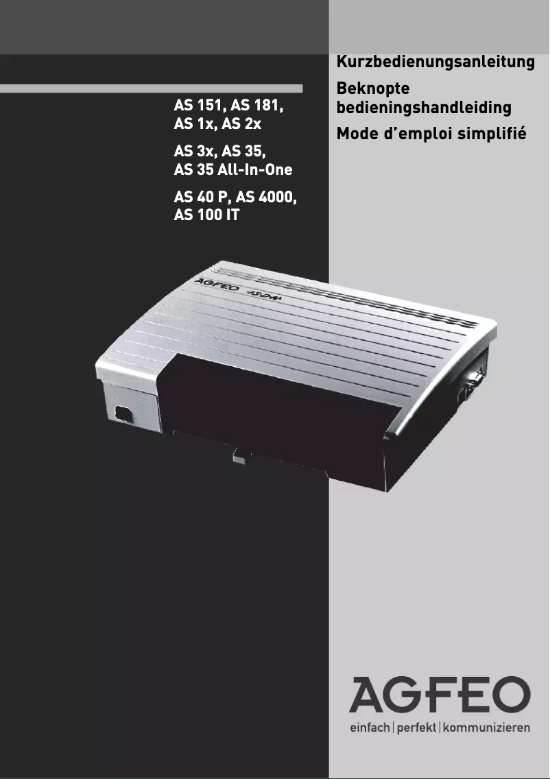 Page n°1 - Manuel utilisateur AGFEO AS 181