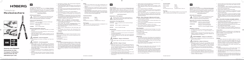 Page n°1 - Manuel utilisateur Hoberg 09356