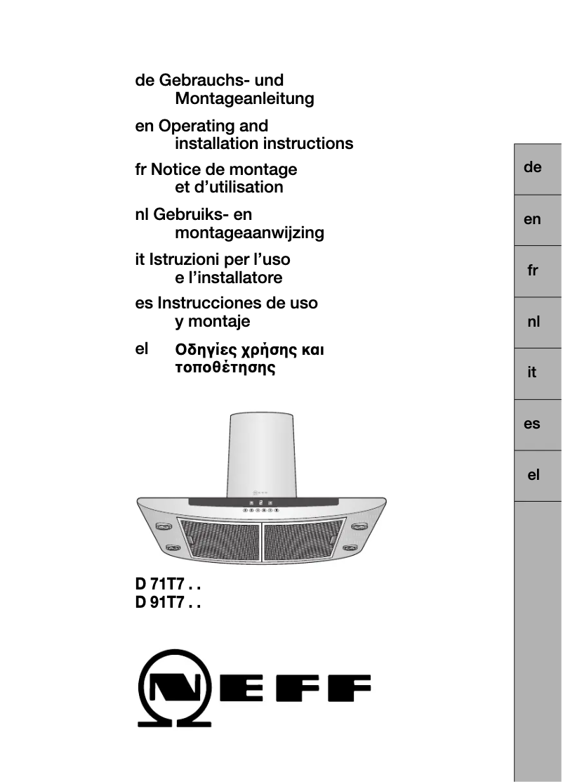 Page n°1 - Manuel utilisateur Neff D91T7